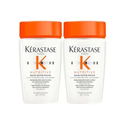 Combo Dầu Gội Chăm Sóc Tóc Khô Xơ, Chẻ Ngọn Kérastase Nutritive Bain Satin Riche (2 x 80ml)