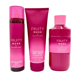 Set Xịt Thơm, Kem Dưỡng Thể Và Sữa Tắm Bath & Body Works Fruity Musk 3 Món