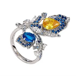 Nhẫn Nữ Kya Jewel Feather Waltz KR5 Màu Xanh Bạc