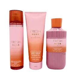 Set Xịt Thơm, Kem Dưỡng Thể Và Sữa Tắm Bath & Body Works Fresh Musk 3 Món