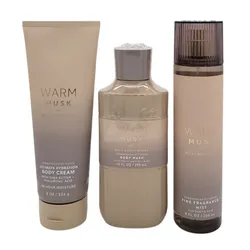 Set Xịt Thơm, Kem Dưỡng Thể Và Sữa Tắm Bath & Body Works Warm Musk 3 Món