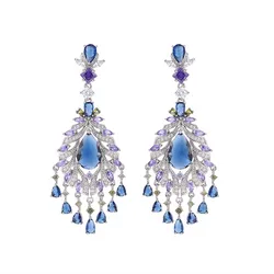 Khuyên Tai Nữ Kya Jewel Luminous Plume KE28 Màu Xanh Tím