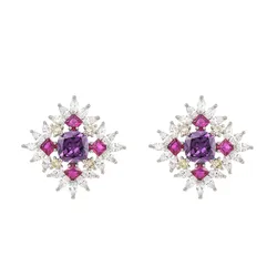 Khuyên Tai Nữ Kya Jewel Lilac Bloom KE19 Màu Bạc/Tím