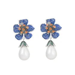 Khuyên Tai Nữ Kya Jewel Forget Me Not JE20 Màu Xanh/Trắng