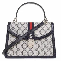 Túi Xách Nữ Gucci GG Ophidia Supreme GC323 Top Handle Bag Màu Be Xanh