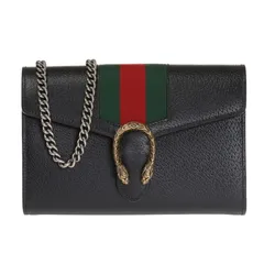 Ví Nữ Gucci Dionysus Web Stripe Chain Wallet 481377 CWI1X 1060 Màu Đen