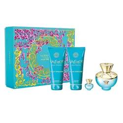 Set Versace Pour Femme Dylan Turquoise 4 Món (EDT 100ml & 5ml + Body Lotion 100ml + Shower Gel 100ml)
