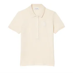 Áo Polo Nữ Lacoste Women's Slim Fit Washed Effect Petit Piqué Polo PF4123-51 XFJ Màu Kem