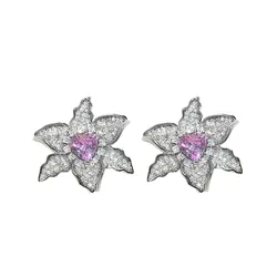 Khuyên Tai Nữ Kya Jewel Heart Of Blossom KE21 Màu Tím/Trắng