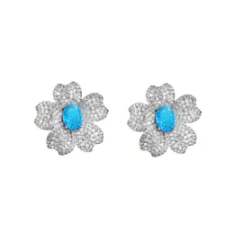 Khuyên Tai Nữ Kya Jewel Azure Dew KE22 Màu Xanh/Trắng