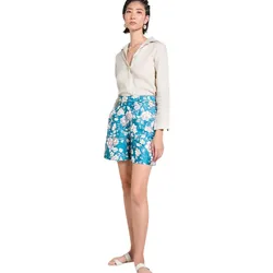 Quần Short Nữ F2 Fashion & Freedom Tender Drit QS90-XANH HOA-S-0524 Màu Xanh Hoa Size S