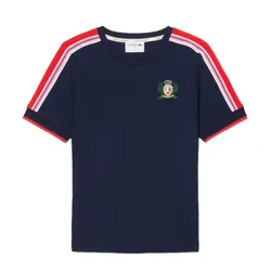 Áo Thun Nữ Lacoste Made In France Textured Piqué T-Shirt TF9630-166 Màu Xanh Navy Size 34