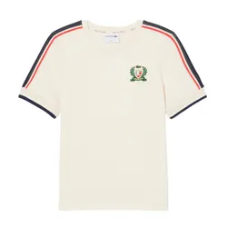Áo Thun Nữ Lacoste Made In France Textured Piqué T-Shirt TF9630-XFJ Màu Be Size 34