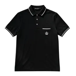 Áo Polo Nam Dolce & Gabbana D&G With Front Pocket G8GX5T FU7EN N0000 Màu Đen Size 46