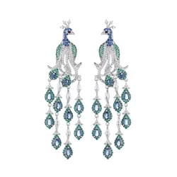 Khuyên Tai Nữ Kya Jewel Peacock Serenade KE24 Màu Bạc/Xanh
