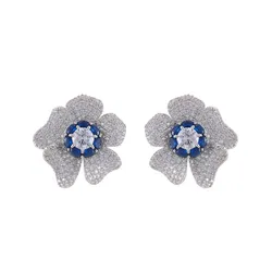 Khuyên Tai Nữ Kya Jewel Windblown Anemone KE25-X Màu Xanh/Trắng