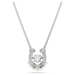 Dây Chuyền Nữ Swarovski Symbolica Pendant Crystal Pearl Round Cut Pavé Horse Shoe White Rhodium 5736972 Màu Bạc Trắng