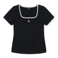 Áo Thun Nữ MLB Basic Squar Neck Slim Fit T-Shirts Los Angeles Dodgers 3FTSB7363-07BKS Màu Đen