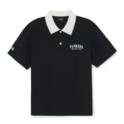 Áo Polo MLB Basic Small Letter Comfortable Fit New York Yankees 3APQB0263-50BKS Màu Đen