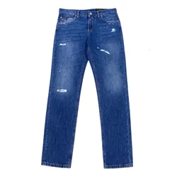 Quần Jean Nam Dolce & Gabbana D&G Washed Regular Fit With Sport Tag GYJCCD G8KO2 Màu Xanh Blue Size 46