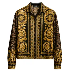 Áo Khoác Nam Versace Jacket With Gold Pattern 1016717 1A12366 5N440C Màu Vàng Đen Size 48