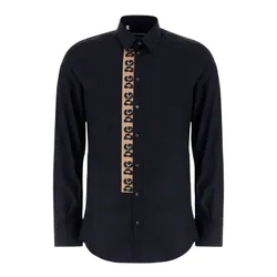 Áo Sơ Mi Nam Dolce & Gabbana D&G Black Shirt With Vertical Martini Lettering G5EJ1T GH450 Màu Đen Size 39