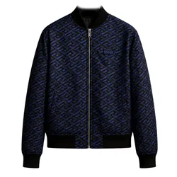 Áo Khoác Versace Black Navy Plaid Jacket 1019099 1A15950 1U930N Màu Xanh Navy Size 48