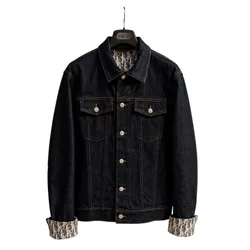 Áo Khoác Jean Nam Dior Denim Jacket 013D482J226X-504 Màu Xanh Đậm Size 48