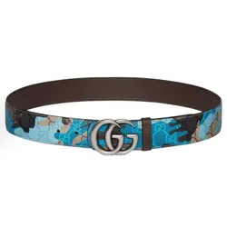 Thắt Lưng Nam Gucci GG Marmont Belt 855117 FAFHN Màu Xanh Họa Tiết Size 95