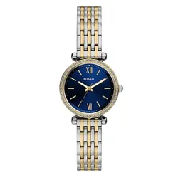 Đồng Hồ Nữ Fossil Carlie 28mm Three-Hand Two-Tone Stainless Steel Watch ES5438 Màu Bạc Phối Vàng