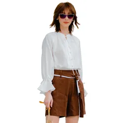 Quần Short Nữ F2 Fashion & Freedom Linen QS67-N-S-0422 Màu Nâu Size S