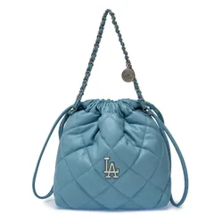 Túi Đeo Chéo Nữ MLB Basic Quilted PU Mini Bucket Crossbody Bag LA Dodgers 3ACRBQ16N-07LBS Màu Xanh Blue