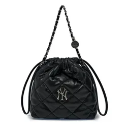 Túi Đeo Chéo Nữ MLB Basic Quilted PU Mini Bucket Crossbody Bag New York Yankees 3ACRBQ16N-50BKS Màu Đen