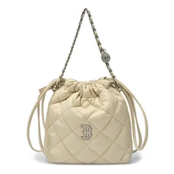 Túi Đeo Chéo Nữ MLB Basic Quilted PU Mini Bucket Crossbody Bag Boston Red Sox 3ACRBQ16N-43CRS Màu Trắng Kem