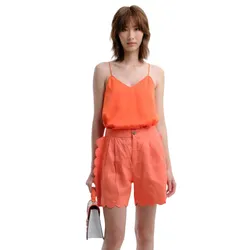 Quần Short Linen Nữ F2 Fashion & Freedom QS62-C-S-0422 Màu Cam Size S