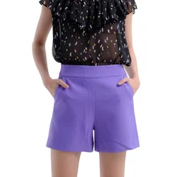 Quần Short Linen Nữ F2 Fashion & Freedom QS68-TÍM -S-0422 Màu Tím Size S