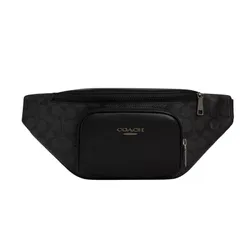 Túi Đeo Chéo Nam Coach Racer Small Belt Bag In Signature Canvas CBF77 Màu Đen