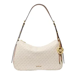 Túi Đeo Vai Nữ Michael Kors MK Nolita Medium Signature Logo Shoulder Bag 30F5GY5M2B Màu Trắng
