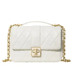Túi Đeo Chéo Nữ Kate Spade Carey Quilted Small Flap Crossbody KM708 Màu Trắng