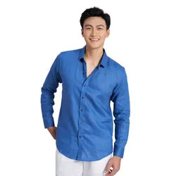 Áo Sơ Mi Linen Nam F2 Fashion & Freedom SMM167-Dark Teal-S-1022 Màu Xanh Dương Size S