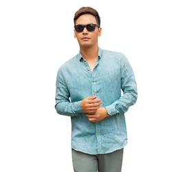 Áo Sơ Mi Linen Nam F2 Fashion & Freedom SMM114-XXXanh-S-0619 Màu Xanh Nhạt Size S