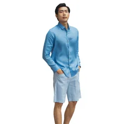 Áo Sơ Mi Nam F2 Fashion & Freedom Men's Blue Linen Shirt New Breeze SMM189-XB-S-0619 Màu Xanh Blue Size S