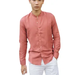 Áo Sơ Mi Nam F2 Fashion & Freedom Men's Linen Shirt With Mandarin Collar SMM182-DC-S-0619 Màu Đỏ Size S