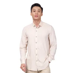 Áo Sơ Mi Nam F2 Fashion & Freedom Linen SMM141-B-S-0619 Màu Be Size S