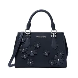 Túi Đeo Chéo Nữ Michael Kors MK Marilyn Small Floral Embellished Satchel 35S6S6AM5L Màu Xanh Navy