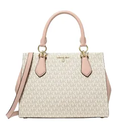 Túi Xách Tay Nữ Michael Kors MK Marilyn Medium Logo Satchel 30S2G6AS2B Màu Trắng Hồng