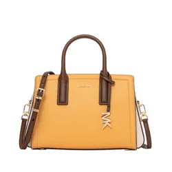 Túi Xách Tay Nữ Michael Kors MK Laila Color Block Pebbled Leather Handbag Màu Vàng