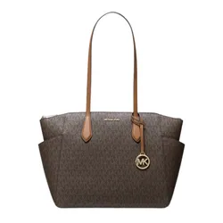 Túi Tote Nữ Michael Kors MK Marilyn Medium Signature Logo Tote Bag 35F5G6AT2B Màu Nâu
