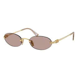 Kính Mắt Cận Nữ Miu Miu Gold Sunglasses 0MU A54S 5AK20I Màu Nâu Vàng