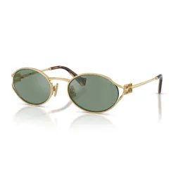 Kính Mát Nữ Miu Miu Sunglasses 0MU 52YS 5AK04M Gold Green Mirror Internal Silver Màu Xanh Vàng